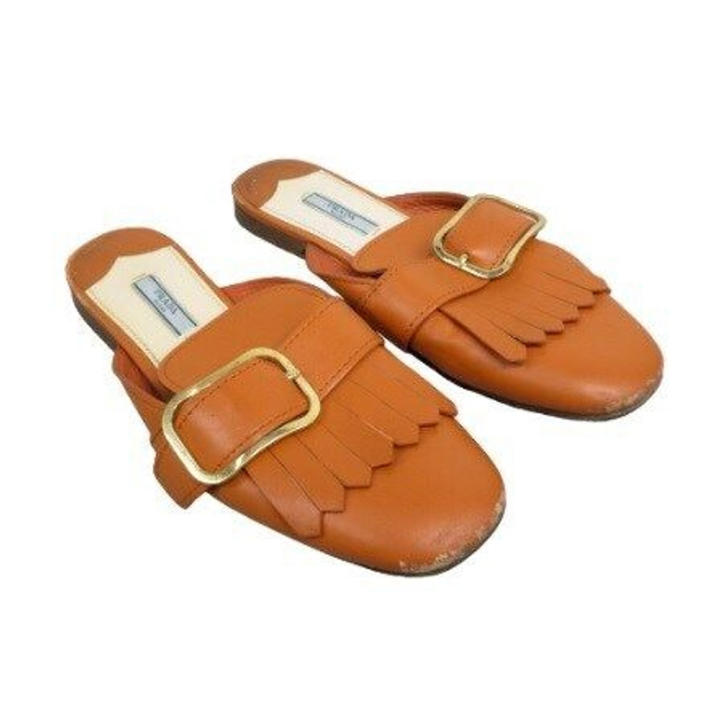 PRADA LEATHER SHOES WOMEN SIZE 7.5